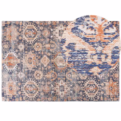 Cotton Area Rug 200 x 300 cm Blue and Red KURIN