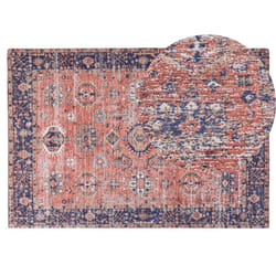 Cotton Area Rug 140 x 200 cm Red and Blue KURIN