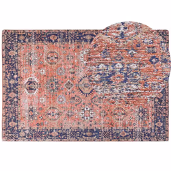 Cotton Area Rug 200 x 300 cm Red and Blue KURIN