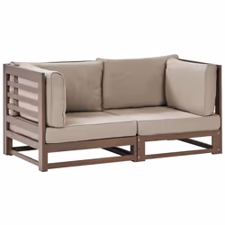 Garden Sofa 2 Seater TRANI Modular Certified Acacia Wood Dark Brown