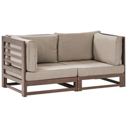 Garden Sofa 2 Seater TRANI Modular Certified Acacia Wood Dark Brown