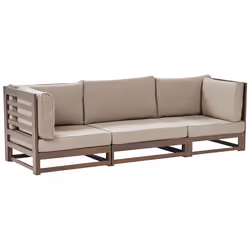 Garden Sofa 3 Seater TRANI Modular Certified Acacia Wood Dark Brown