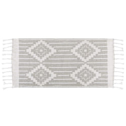 Outdoor Area Rug 80 x 150 cm Grey and White TABIAT