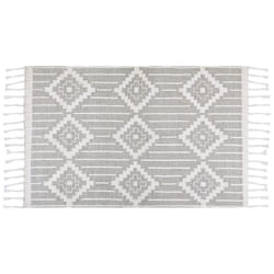 Outdoor Area Rug 140 x 200 cm Grey and White TABIAT