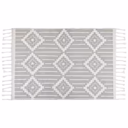 Outdoor Area Rug 160 x 230 cm Grey and White TABIAT