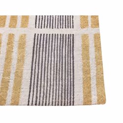 Cotton Area Rug 80 x 150 cm Yellow and Black KATRA