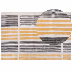 Cotton Area Rug 200 x 300 cm Yellow and Black KATRA