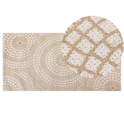Jute Area Rug 80 x 150 cm Beige and White ARIBA