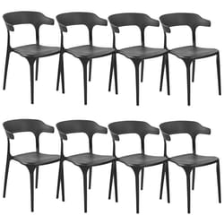 Set of 8 Dining Chairs GUBBIO Black