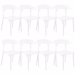 Set of 8 Dining Chairs GUBBIO White