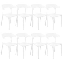 Set of 8 Dining Chairs GUBBIO White