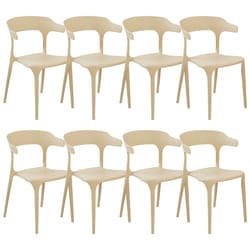 Set of 8 Dining Chairs GUBBIO Sand Beige