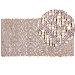 Cotton Area Rug 80 x 150 cm Beige and Pink GERZE
