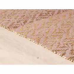 Cotton Area Rug 140 x 200 cm Beige and Pink GERZE
