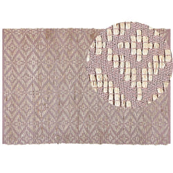 Cotton Area Rug 160 x 230 cm Beige and Pink GERZE