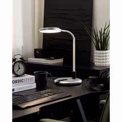LED Desk Lamp COLUMBA Adjustable Metal White/ Silver