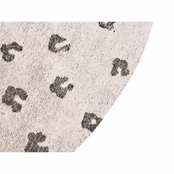 Round Cotton Area Rug 140 cm Beige AFIS