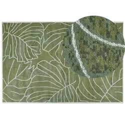 Cotton Area Rug Monstera Leaf Pattern 200 x 300 cm Green SARMIN