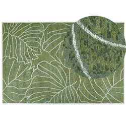 Cotton Area Rug Monstera Leaf Pattern 200 x 300 cm Green SARMIN