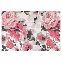 Cotton Area Rug Floral Motif 140 x 200 cm Pink EJAZ