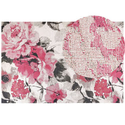 Cotton Area Rug Floral Motif 200 x 300 cm Pink EJAZ