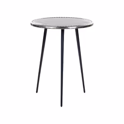 Metal Side Table Silver with Black TELFER