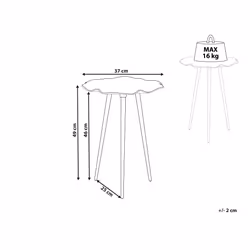 Metal Side Table Gold with Black PUDUR