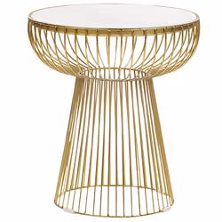 Side Table CHEYNES Marble Gold