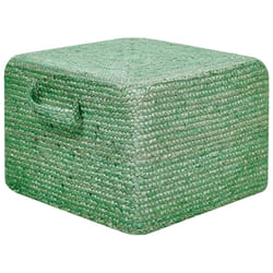 Jute Pouffe 45 x 45 x 30 cm Green DHADAR