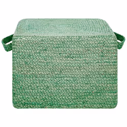 Jute Pouffe 45 x 45 x 30 cm Green DHADAR