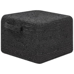 Pouffe DHADAR Jute Black 45 cm 45 cm 30 cm