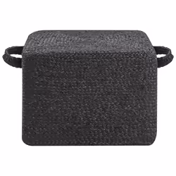 Pouffe DHADAR Jute Black 45 cm 45 cm 30 cm