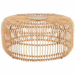 Rattan Round Garden Coffee Table 85 cm Natural RANDAZZO