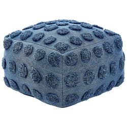 Cotton Pouffe 50 x 50 x 35 cm Blue VISHVI