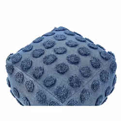Cotton Pouffe 50 x 50 x 35 cm Blue VISHVI