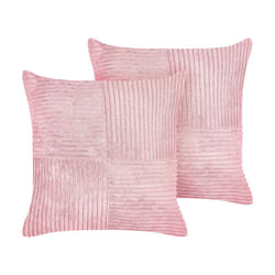 Set of 2 Corduroy Cushions 43 x 43 cm Pink MILLET