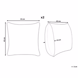 Set of 2 Corduroy Cushions 43 x 43 cm Violet MILLET