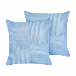 Set of 2 Corduroy Cushions 43 x 43 cm Blue MILLET