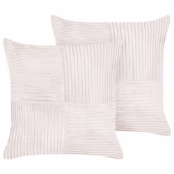Set of 2 Cushions MILLET Corduroy 43 x 43 cm Solid Off-White
