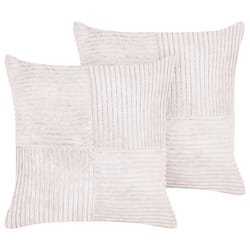 Set of 2 Cushions MILLET Corduroy 43 x 43 cm Solid Off-White