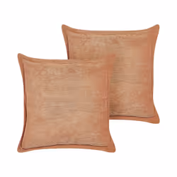 Set of 2 Corduroy Cushions 43 x 43 cm Orange ZINNIA