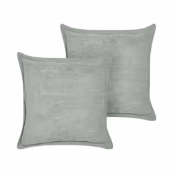 Set of 2 Corduroy Cushions 43 x 43 cm Light Green ZINNIA