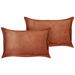 Set of 2 Corduroy Cushions 47 x 27 cm Golden Brown ZINNIA