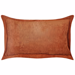 Set of 2 Corduroy Cushions 47 x 27 cm Golden Brown ZINNIA