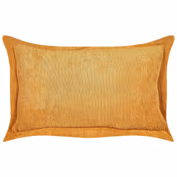 Set of 2 Corduroy Cushions 47 x 27 cm Yellow ZINNIA