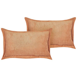 Set of 2 Corduroy Cushions 47 x 27 cm Orange ZINNIA