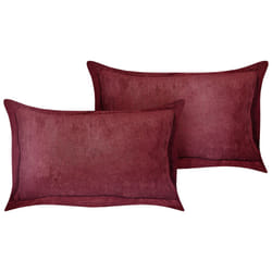 Set of 2 Corduroy Cushions 47 x 27 cm Burgundy ZINNIA
