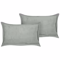 Set of 2 Corduroy Cushions 47 x 27 cm Light Green ZINNIA