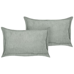 Set of 2 Corduroy Cushions 47 x 27 cm Light Green ZINNIA