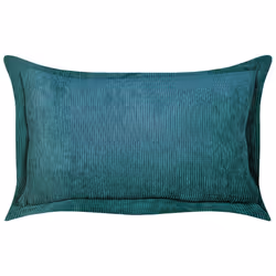 Set of 2 Corduroy Cushions 47 x 27 cm Teal ZINNIA